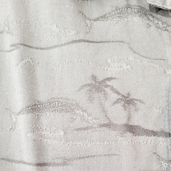 Columbia River Lodge Fish Print Button Down Short Sleeve Shirt Men's Size Large - Picture 6 of 8